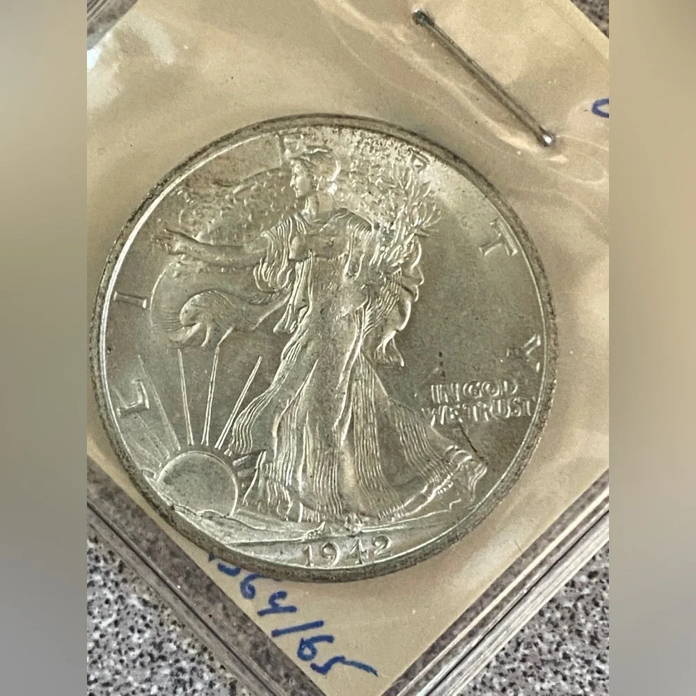 1942-S Walking Liberty Half Dollar Coin - Picture 11 of 16
